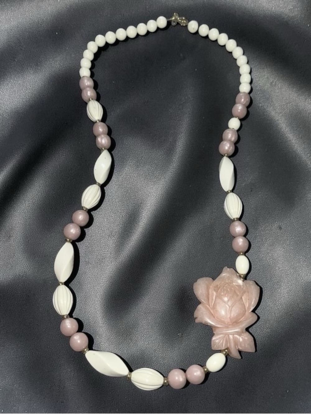 Moonglow Pink and Cream Thermoset Lucite